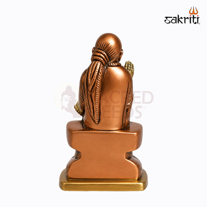 Sacred Needs Brass Sai Baba Idol – 4.5 Inch (11.4 cm) Height | Shirdi Sai Baba Statue for Pooja Room, Home Temple, Office & Spiritual Décor