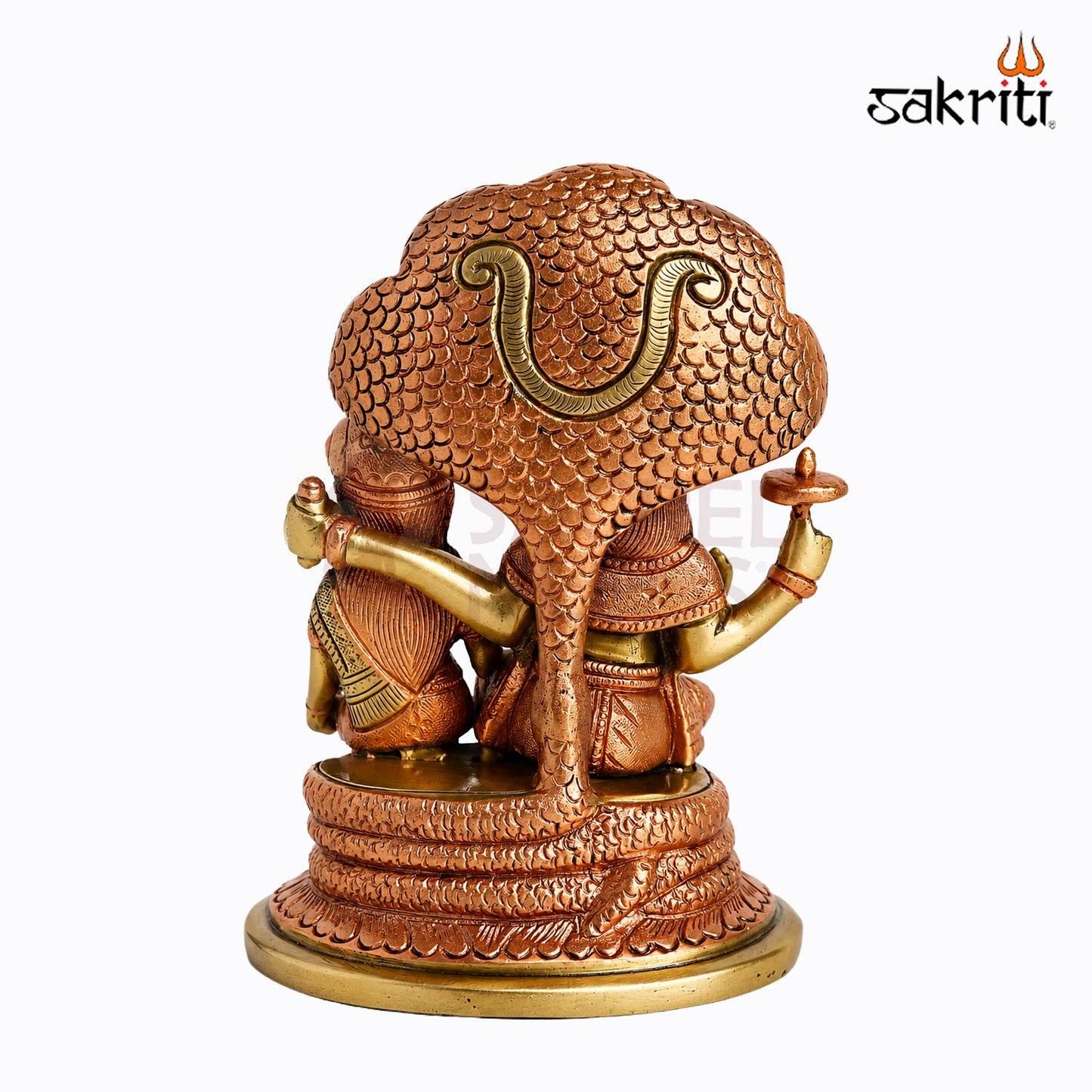 Sacred Needs Brass Vishnu Lakshmi Idol – 7 Inch (17.8 cm) Height | Lord Vishnu & Goddess Lakshmi Statue for Pooja Room, Home Temple & Spiritual Décor