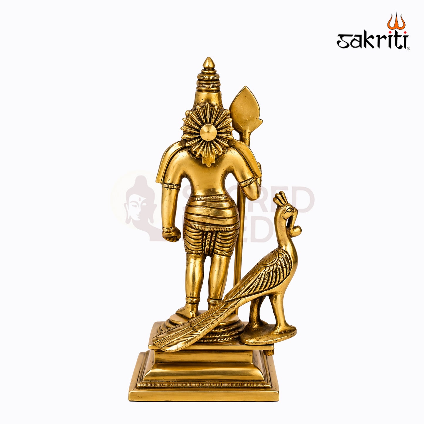 Sacred Needs Brass Murugan Idol – 6.5 Inch (16.5 cm) Height | Lord Murugan Statue for Pooja Room, Temple, Home Décor & Spiritual Worship