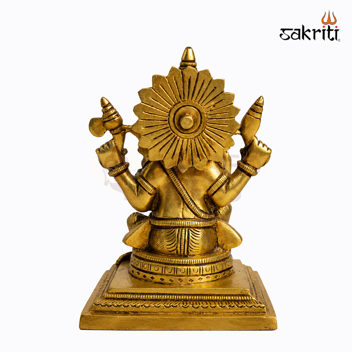 Sacred Needs Brass Ganesha Idol – 6 Inch (15.2 cm) Height | Lord Ganesha Statue for Pooja Room, Home Temple, Office & Spiritual Décor