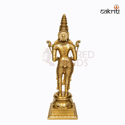 Sacred Needs Brass Pavai Vilakku – 31 Inch (78.7 cm) Height | Traditional Brass Diya Lamp for Pooja Room, Temple & Festive Décor