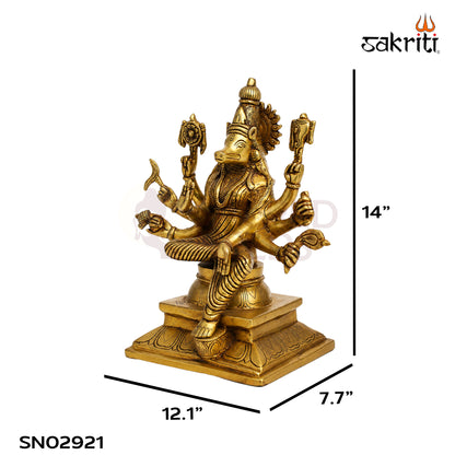 Brass Varahi Amman Idol – 14 Inch (35.6 cm) Height | Goddess Varahi Statue for Pooja Room, Temple, Shakti Worship & Spiritual Décor