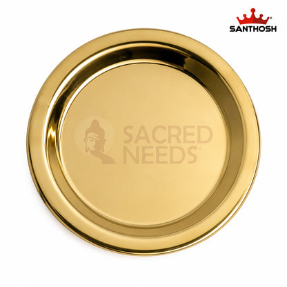 Sacred Needs Brass Tope Cover Lid – 6.5 Inch (16.5 cm) Diameter | Traditional Brass Vessel Lid for Pooja Items, Kitchen & Home Use