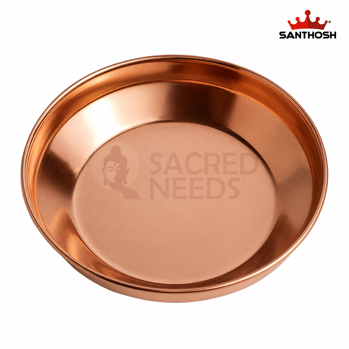 Copper Harivana Plate – 7.4 Inch (18.8 cm) Diameter | Traditional Copper Pooja Plate for Hindu Rituals, Temple & Religious Ceremonies