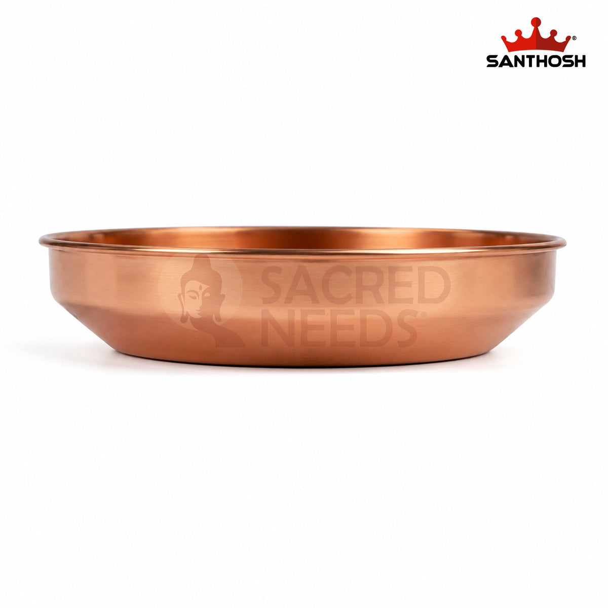 Copper Harivana Plate – 7.4 Inch (18.8 cm) Diameter | Traditional Copper Pooja Plate for Hindu Rituals, Temple & Religious Ceremonies