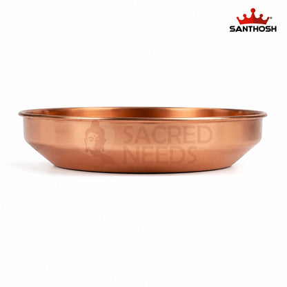 Copper Harivana Plate – 7.4 Inch (18.8 cm) Diameter | Traditional Copper Pooja Plate for Hindu Rituals, Temple & Religious Ceremonies