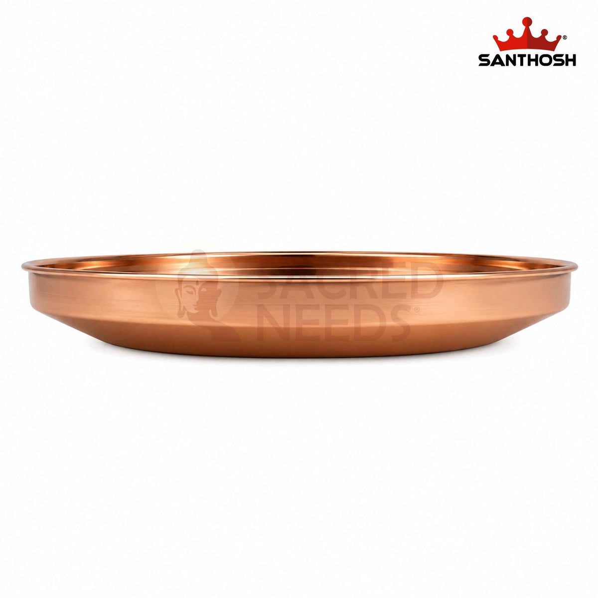 Copper Harivana Plate – 11.4 Inch (29 cm) Diameter | Traditional Copper Pooja Plate for Hindu Rituals, Offerings & Temple Worship