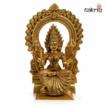 Brass Frame Mari Amman Idol – 16.5 Inch (41.9 cm) Height | Goddess Amman Framed Statue for Pooja Room, Home Temple & Traditional Décor