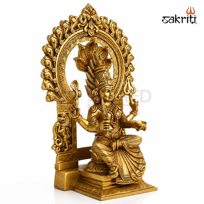 Brass Frame Karumari Amman Idol – 17.5 Inch (44.5 cm) Height | Goddess Amman Statue with Decorative Frame for Pooja Room & Home Temple