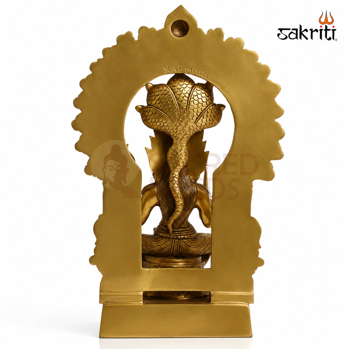 Brass Frame Karumari Amman Idol – 17.5 Inch (44.5 cm) Height | Goddess Amman Statue with Decorative Frame for Pooja Room & Home Temple