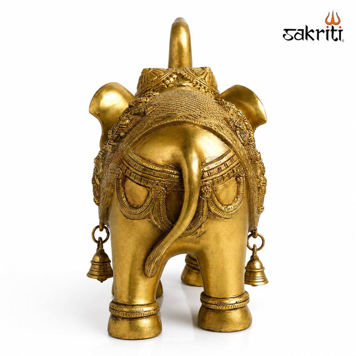 Brass Elephant with Dasavatharam – 12 Inch (30.5 cm) Height | Traditional Brass Elephant Statue for Pooja Room, Temple & Home Décor