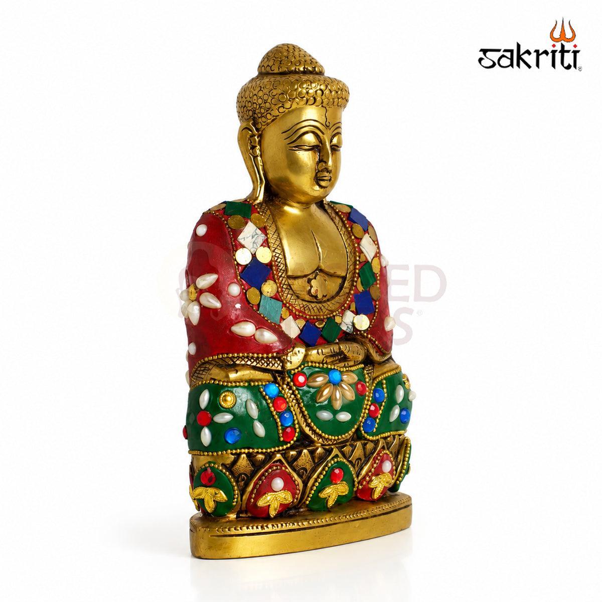 Brass Buddha Idol – 7.9 Inch (20.1 cm) Height | Decorative Buddha Statue for Home Décor, Meditation, Yoga & Peaceful Interiors