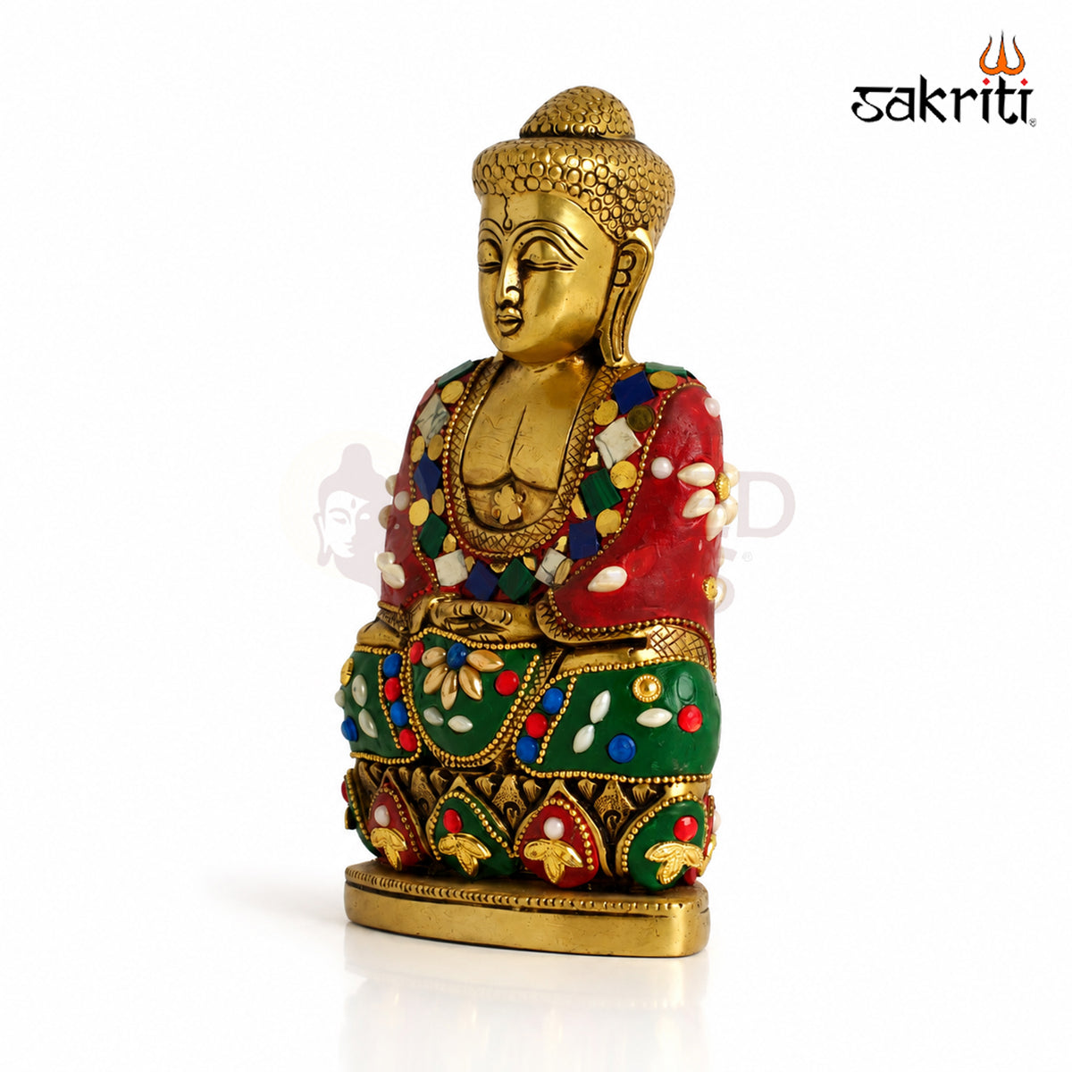Brass Buddha Idol – 7.9 Inch (20.1 cm) Height | Decorative Buddha Statue for Home Décor, Meditation, Yoga & Peaceful Interiors