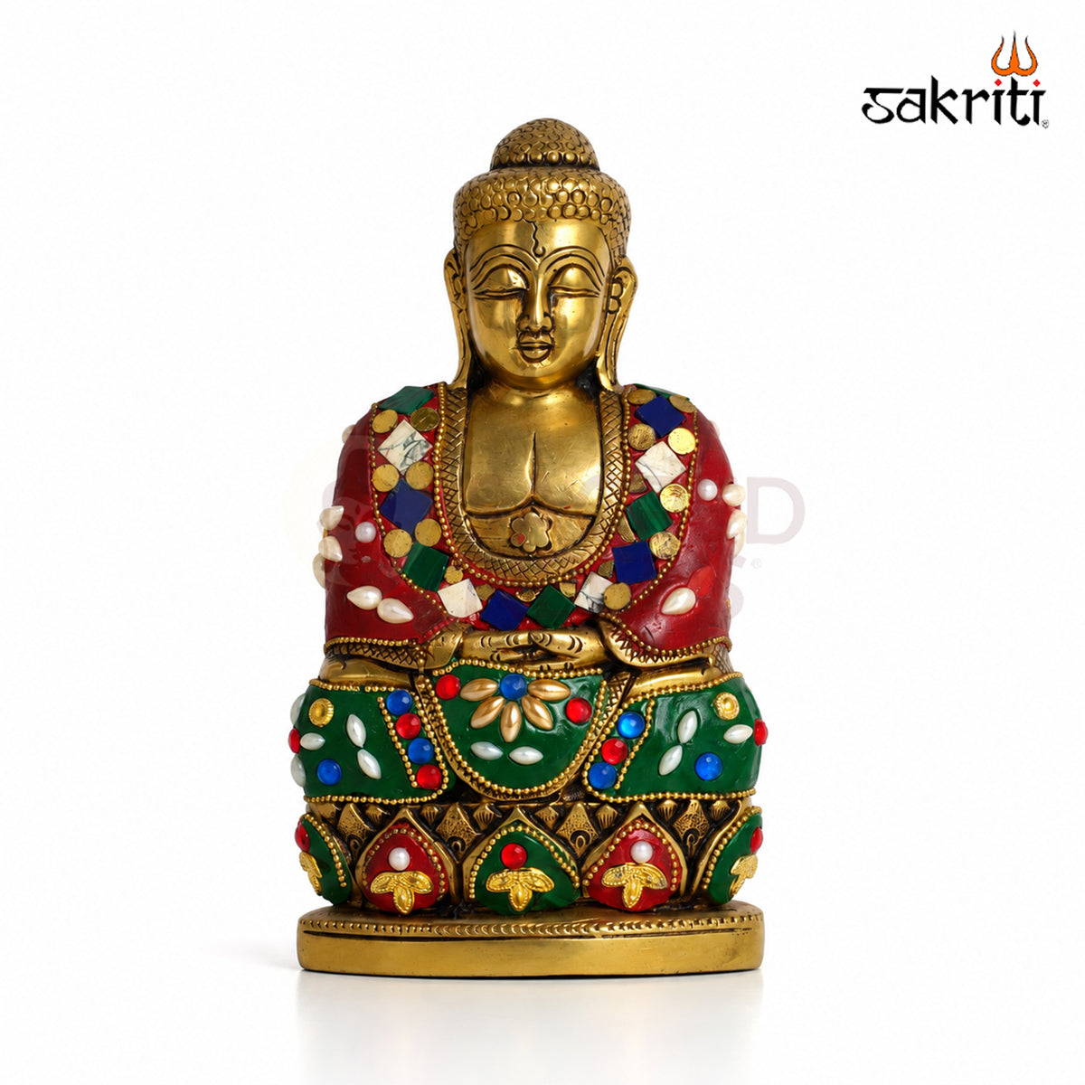Brass Buddha Idol – 7.9 Inch (20.1 cm) Height | Decorative Buddha Statue for Home Décor, Meditation, Yoga & Peaceful Interiors