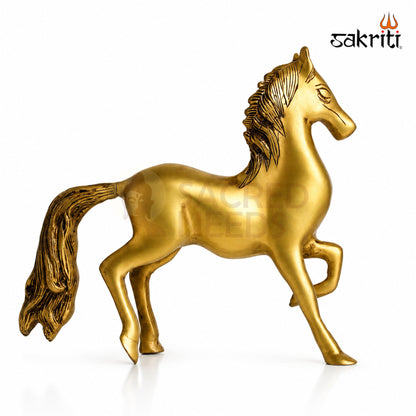 Brass Horse Statue – 8 Inch (20.3 cm) Height | Decorative Brass Horse Figurine for Home Décor, Office, Living Room & Traditional Interiors