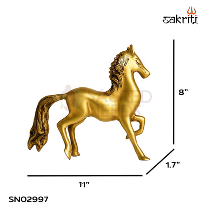 Brass Horse Statue – 8 Inch (20.3 cm) Height | Decorative Brass Horse Figurine for Home Décor, Office, Living Room & Traditional Interiors