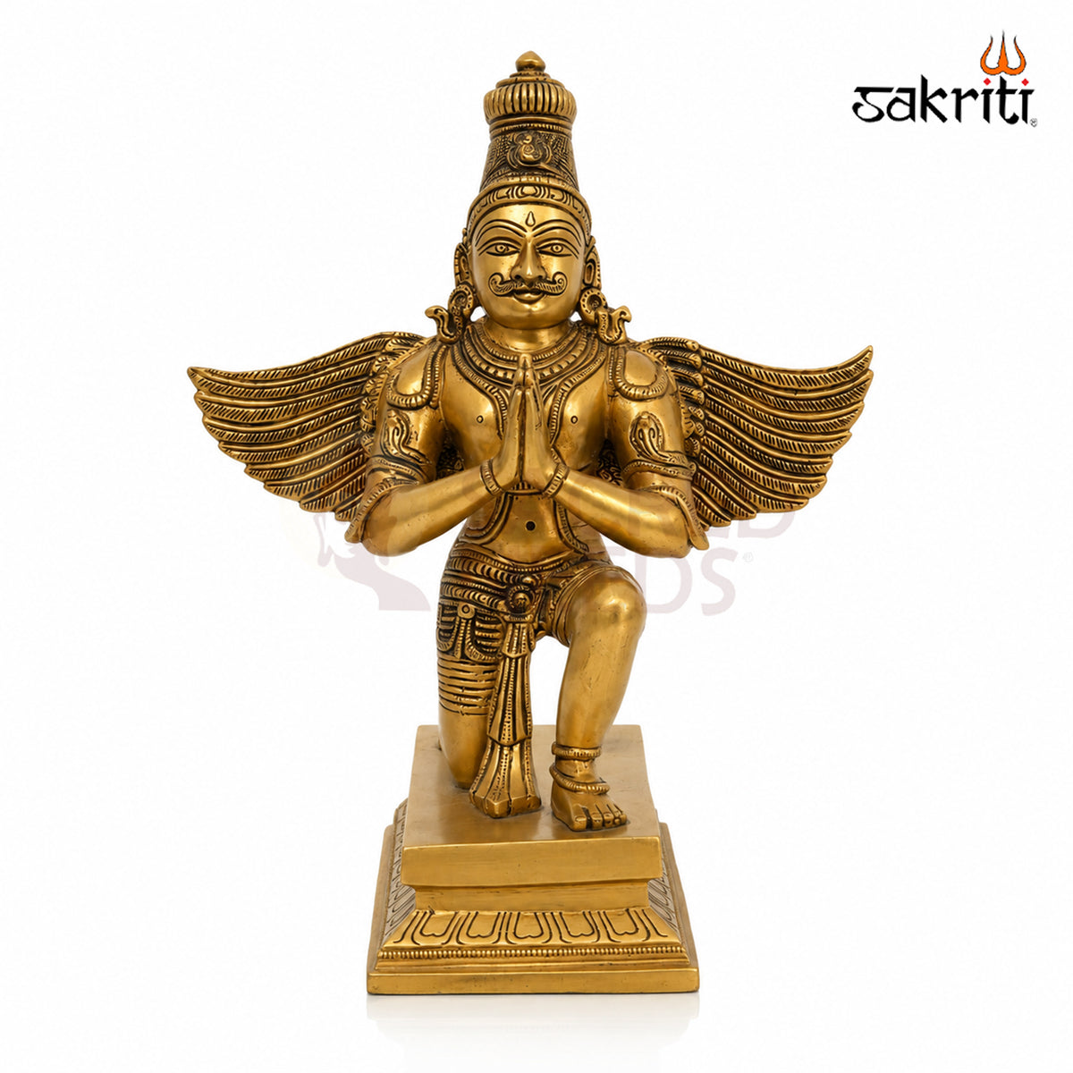 Brass Garuda Idol – 12 Inch (30.5 cm) Height | Traditional Lord Garuda Statue for Vishnu Pooja, Home Temple & Spiritual Décor.