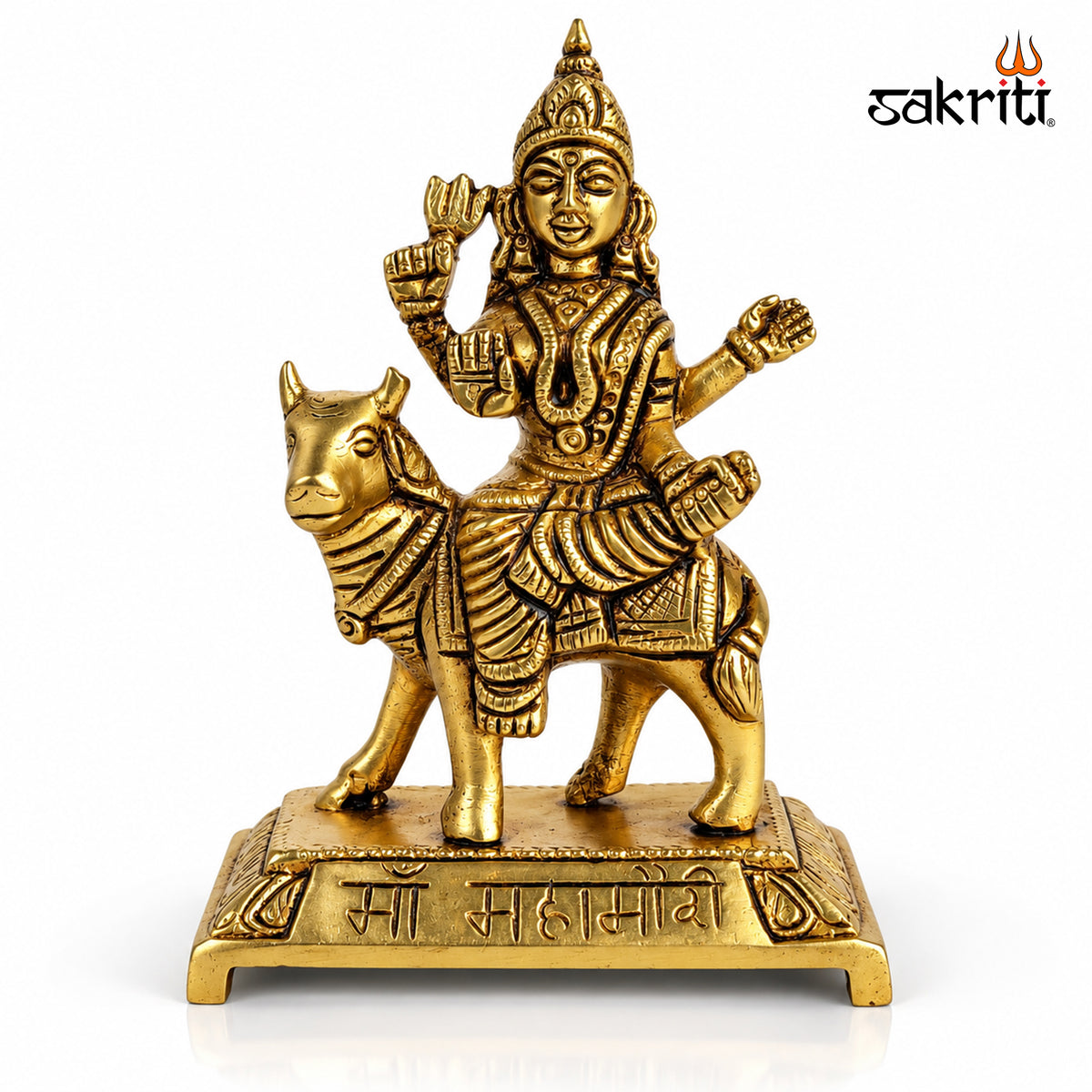 Sacred Needs Brass Nav Durga Idol Set – 5 Inch (12.7 cm) Height | Nine Goddess Durga Statues for Pooja Room, Temple & Navratri Worship