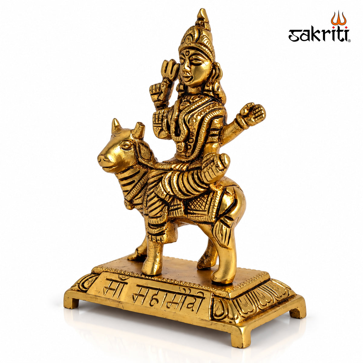 Sacred Needs Brass Nav Durga Idol Set – 5 Inch (12.7 cm) Height | Nine Goddess Durga Statues for Pooja Room, Temple & Navratri Worship
