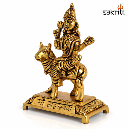 Sacred Needs Brass Nav Durga Idol Set – 5 Inch (12.7 cm) Height | Nine Goddess Durga Statues for Pooja Room, Temple & Navratri Worship