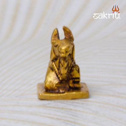 Brass Nandhi – 1.5 Inch Height | Sacred Bull Nandi Idol for Temple, Pooja Room & Spiritual Decor