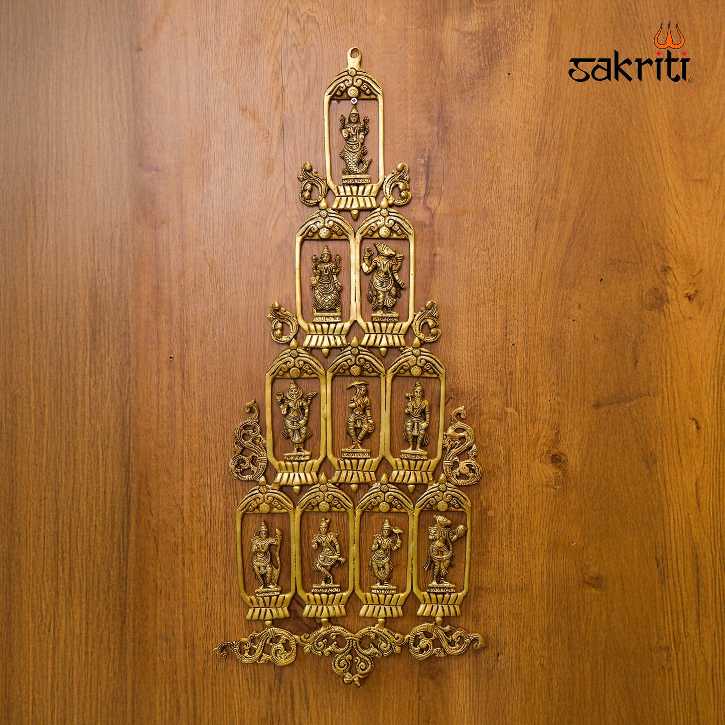 Brass Dasavatharam Frame – 30 Inch Traditional Wall Hanging for Home Temple & Pooja Room Décor