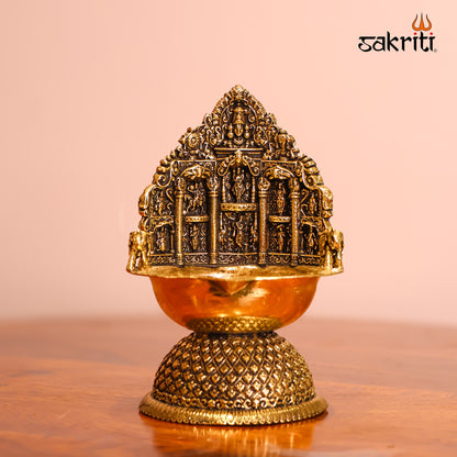 Brass Dasavatharam Vilakku – 4.2 Inch Traditional Oil Lamp for Pooja Room and Home Decor