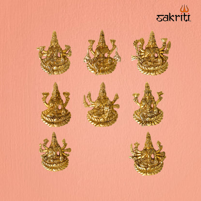 Brass Cut Out Astalakshmi Wall Mounted Plate – 5.8 Inch Decorative Lakshmi Wall Hanging for Pooja Room & Home Décor