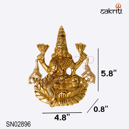 Brass Cut Out Astalakshmi Wall Mounted Plate – 5.8 Inch Decorative Lakshmi Wall Hanging for Pooja Room & Home Décor