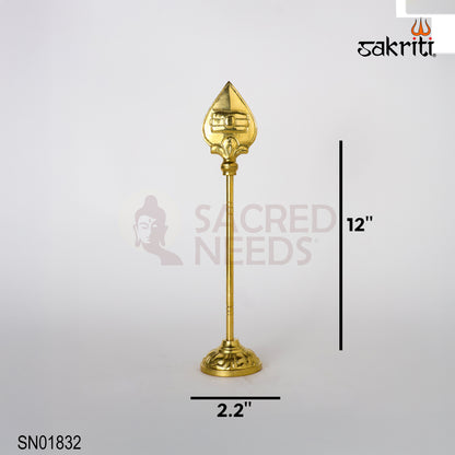 Sacred Needs Brass Vel | 12 Inch Hindu Spear for Murugan Puja & Temple Decor | Traditional Handcrafted Vel