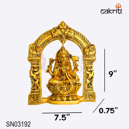 Brass Arch Astalakshmi Wall Mounted Plate – 9 Inch Traditional Lakshmi Decor for Pooja Room and Home Temple