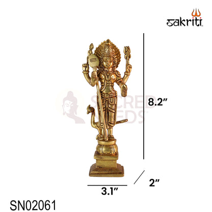 Brass Murugan Idol – 3.1 Inch Length | Lord Murugan Statue for Pooja, Temple & Home Décor