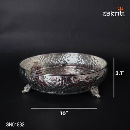 BRASS DOTTED PLATE WITH LEG