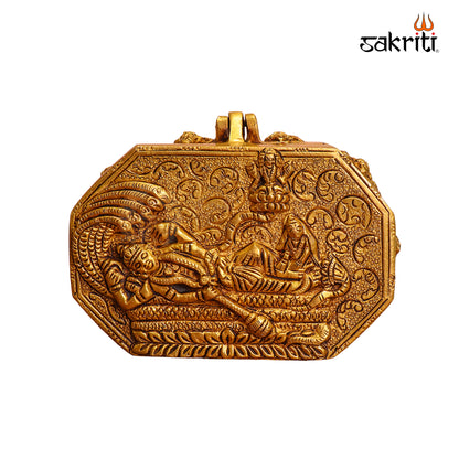 Brass Dasavatharam Pooja Box – 3.1 Inch Traditional Dasavatar Set for Puja Room and Home Temple Décor
