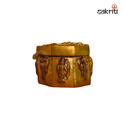 Brass Dasavatharam Pooja Box – 3.1 Inch Traditional Dasavatar Set for Puja Room and Home Temple Décor