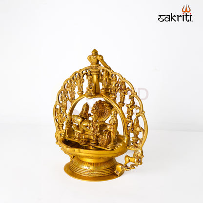 Brass Dasavatharam Hanging Vilakku – 51 Inch Traditional Brass Oil Lamp for Pooja Room and Home Temple Decor