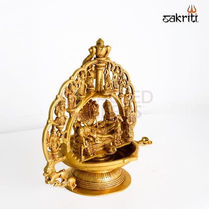 Brass Dasavatharam Hanging Vilakku – 51 Inch Traditional Brass Oil Lamp for Pooja Room and Home Temple Decor