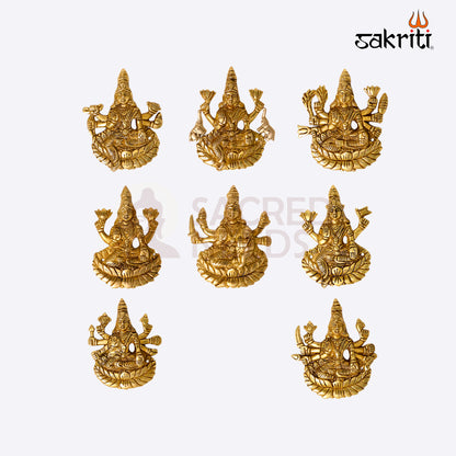 Brass Cut Out Astalakshmi Wall Mounted Plate – 5.8 Inch Decorative Lakshmi Wall Hanging for Pooja Room & Home Décor