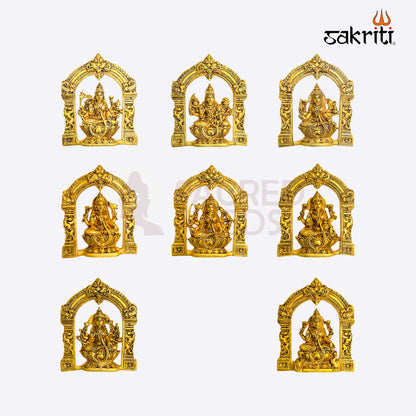 Brass Arch Astalakshmi Wall Mounted Plate – 9 Inch Traditional Lakshmi Decor for Pooja Room and Home Temple