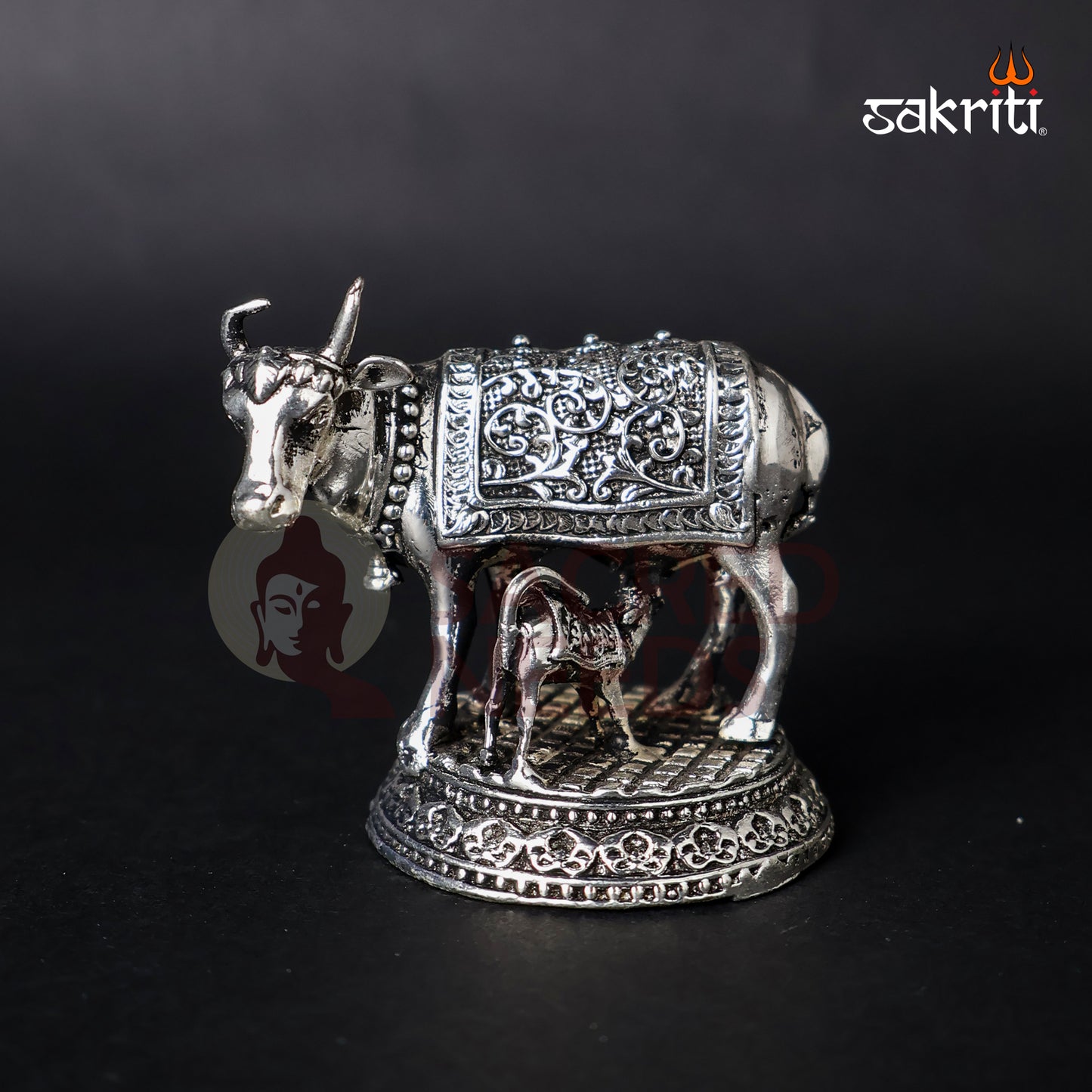Brass Cow & Calf Statue – 2.2 Inch Height | Miniature Pooja & Home Décor Figurine