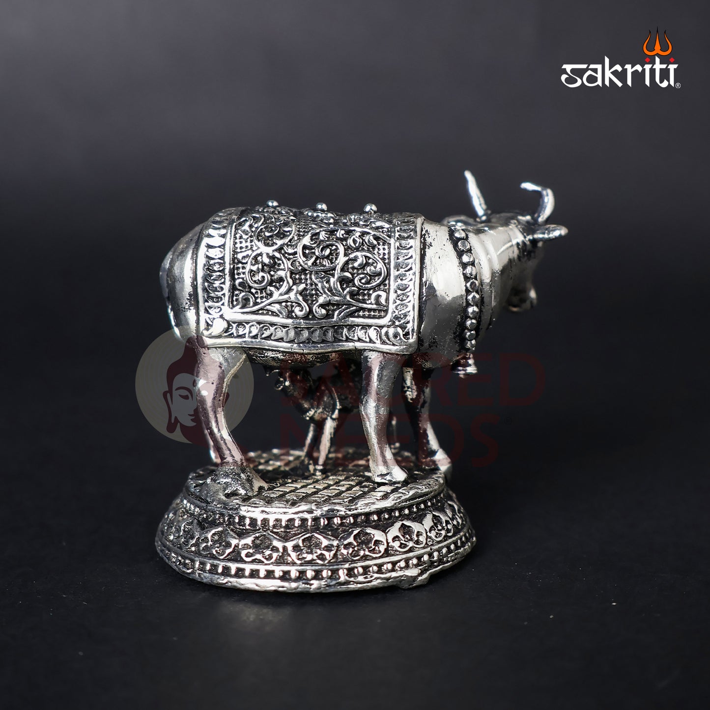 Brass Cow & Calf Statue – 2.2 Inch Height | Miniature Pooja & Home Décor Figurine