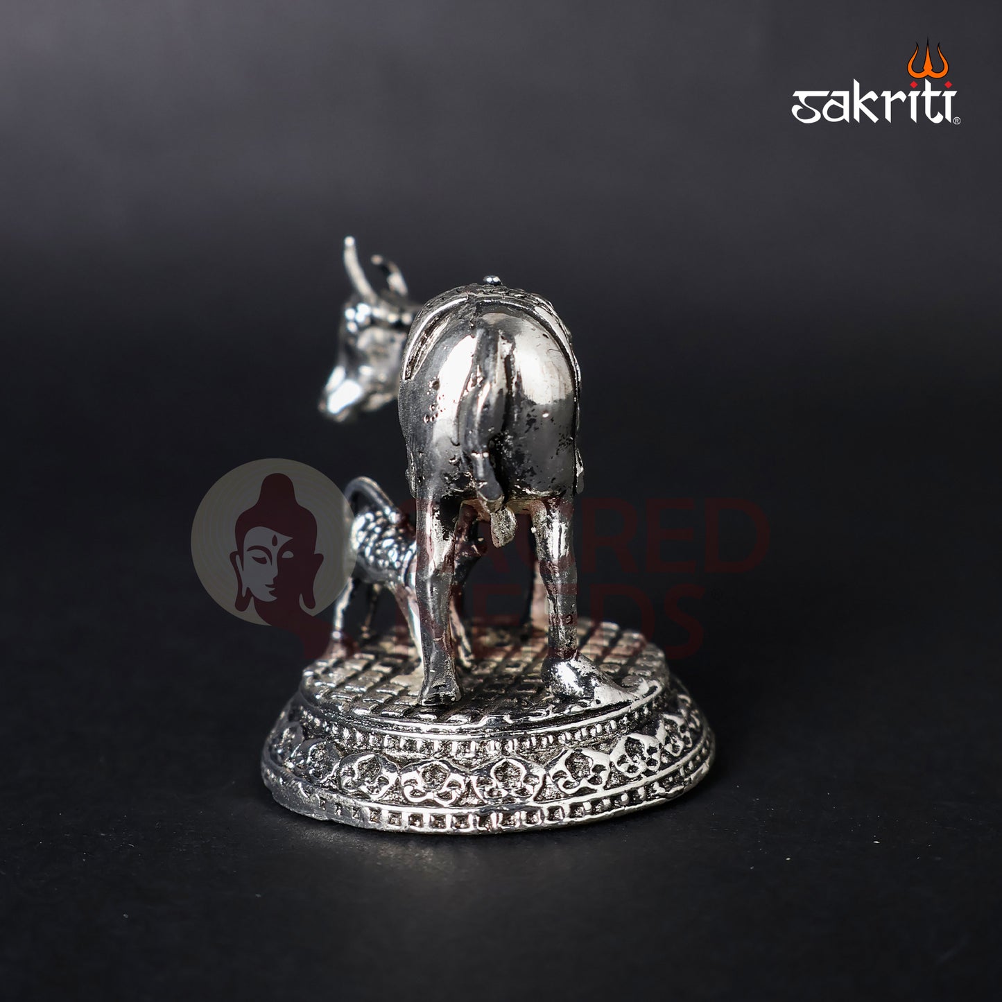 Brass Cow & Calf Statue – 2.2 Inch Height | Miniature Pooja & Home Décor Figurine
