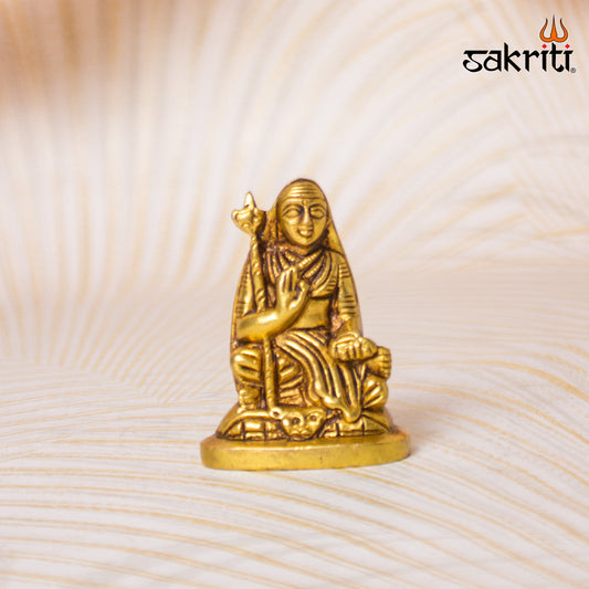 Brass Adi Shankaracharya Idol – 2.3 Inch Height | Spiritual Guru Statue for Pooja Room & Home Decor