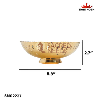 Brass Cut Bowl – 2.7 Inch | Traditional Cut-Design Bowl for Gifting