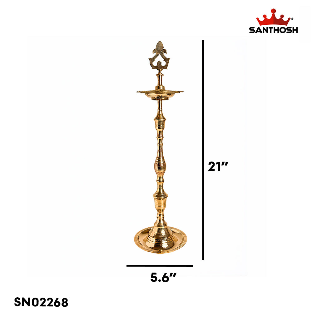 Brass Box Kuthu Vilakku – 21 Inch | Traditional Pooja Vilakku for Temple & Home Decor