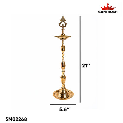 Brass Box Kuthu Vilakku – 21 Inch | Traditional Pooja Vilakku for Temple & Home Decor