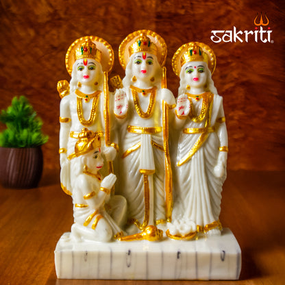 Marble Dust Ram Darbar – 8.4 Inch Height | Ram Darbar Idol Figurine for Temple & Spiritual Decor