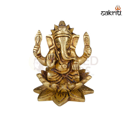 BRASS LOTUS GANESHA