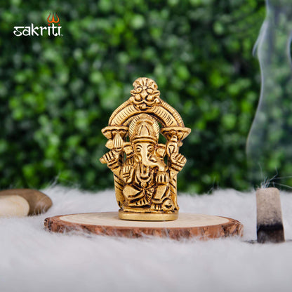 BRASS GANESHA WITH ARCH