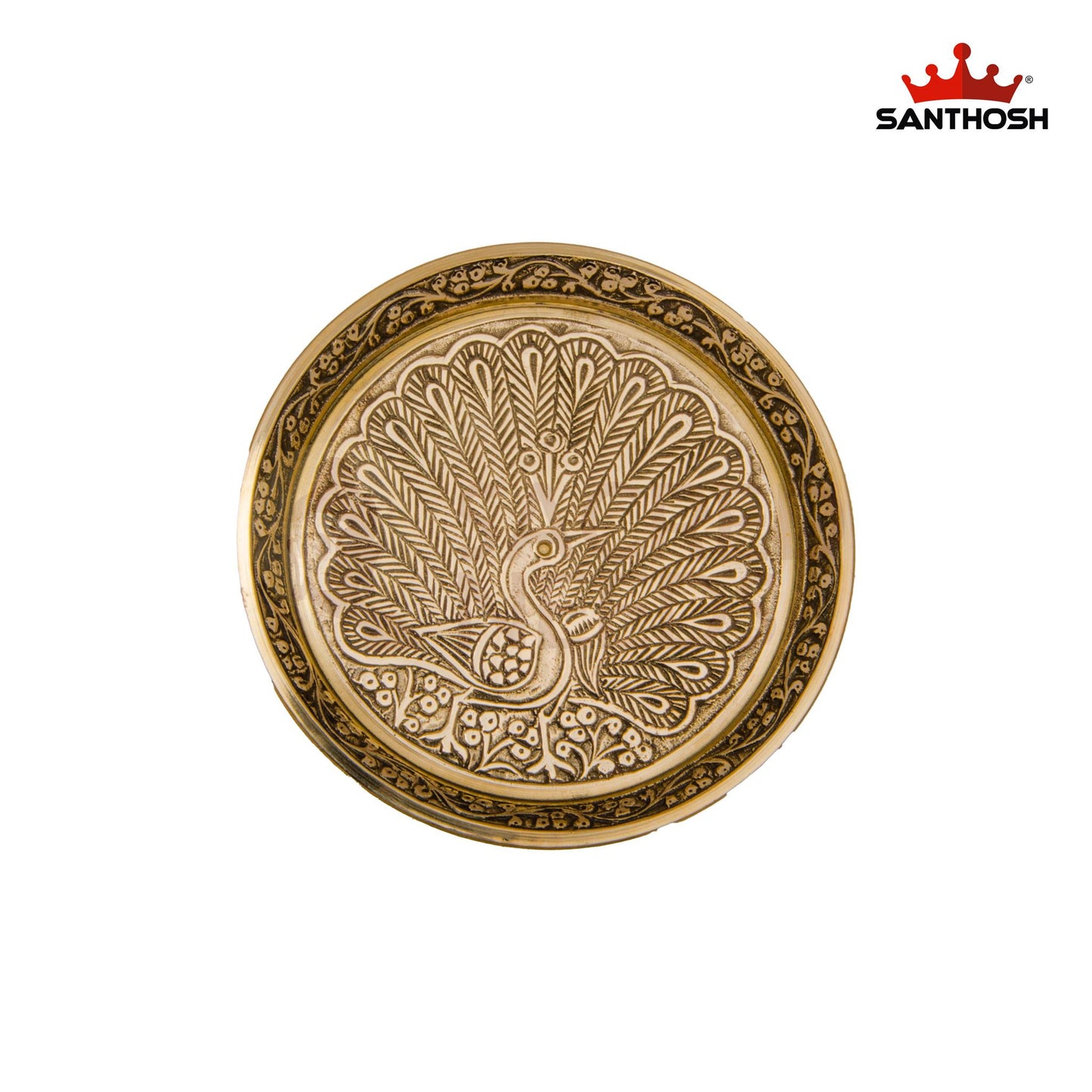 Brass Amboss Pin Tray with Legs – 1.5 Inch Height | Decorative Brass Utility Tray for Coins, Diyas & Ritual Items